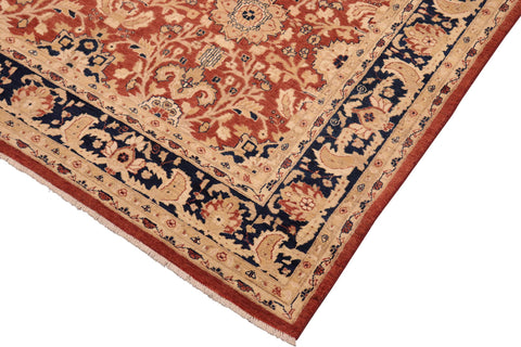 handmade Traditional Kafkaz Rust Blue Hand Knotted RECTANGLE 100% WOOL area rug 8x10