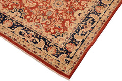 handmade Traditional Kafkaz Rust Blue Hand Knotted RECTANGLE 100% WOOL area rug 8 x 10