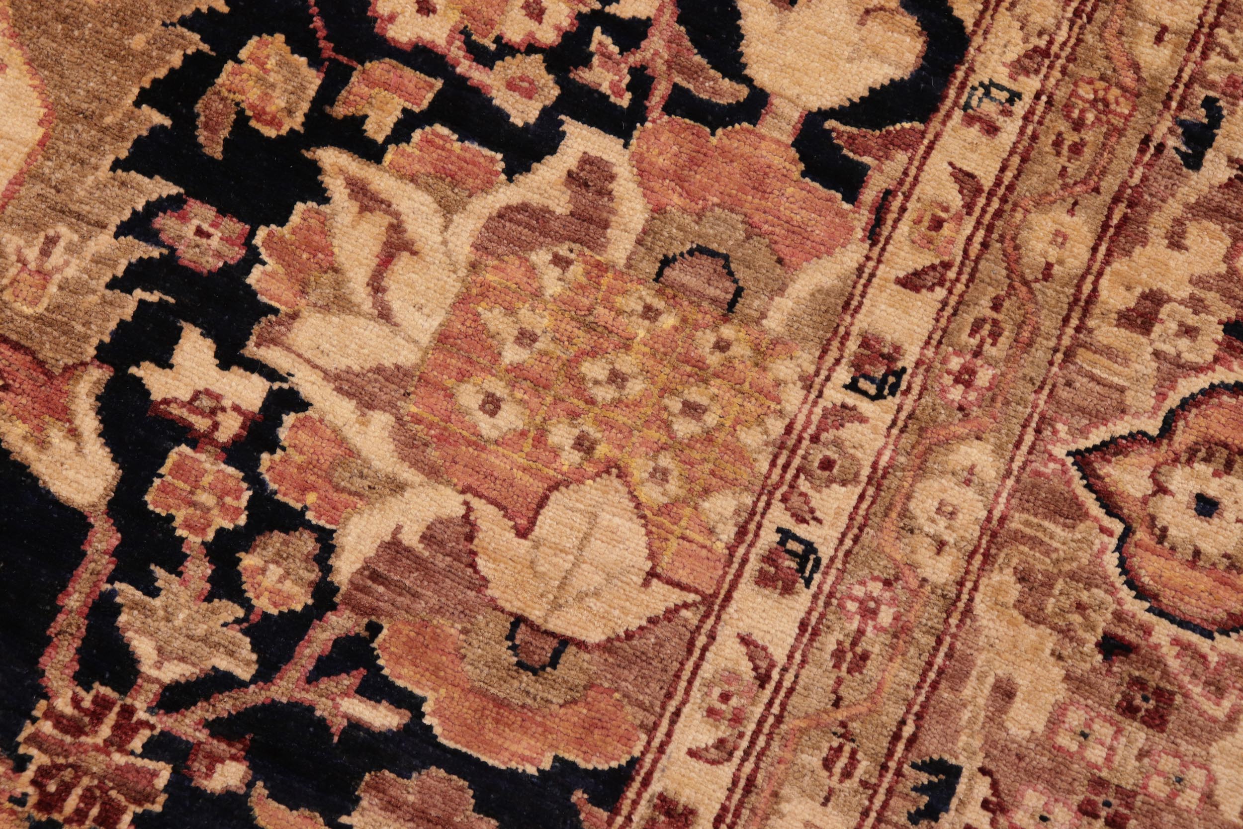 handmade Traditional Kafkaz Blue Brown Hand Knotted RECTANGLE 100% WOOL area rug 8x10
