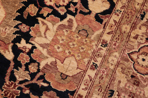 handmade Traditional Kafkaz Blue Brown Hand Knotted RECTANGLE 100% WOOL area rug 8x10