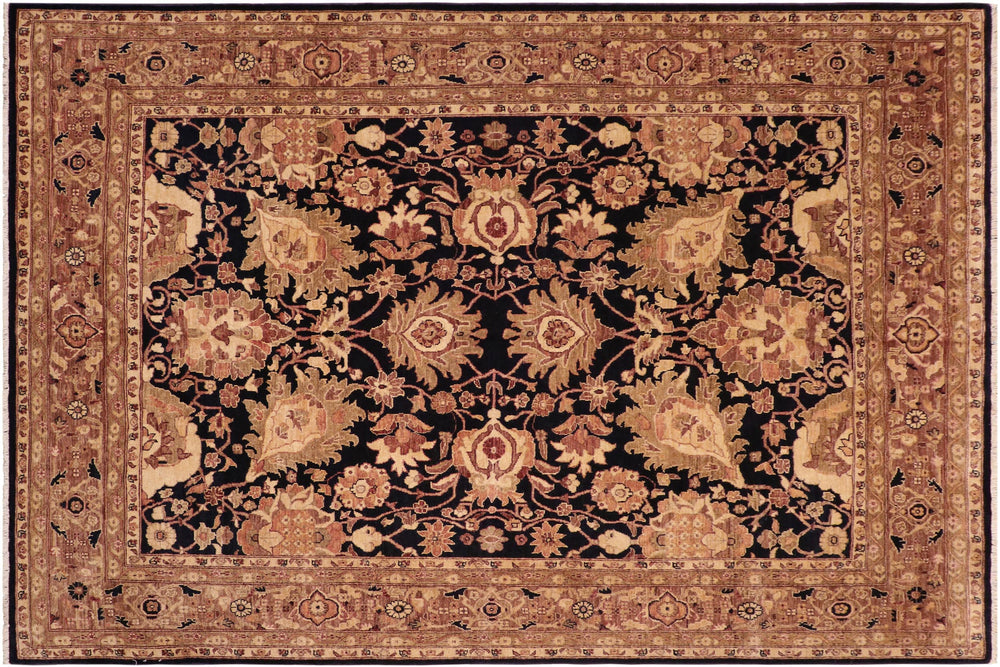 handmade Traditional Kafkaz Blue Brown Hand Knotted RECTANGLE 100% WOOL area rug 8x10