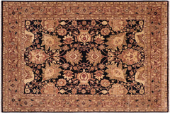 handmade Traditional Kafkaz Blue Brown Hand Knotted RECTANGLE 100% WOOL area rug 8x10