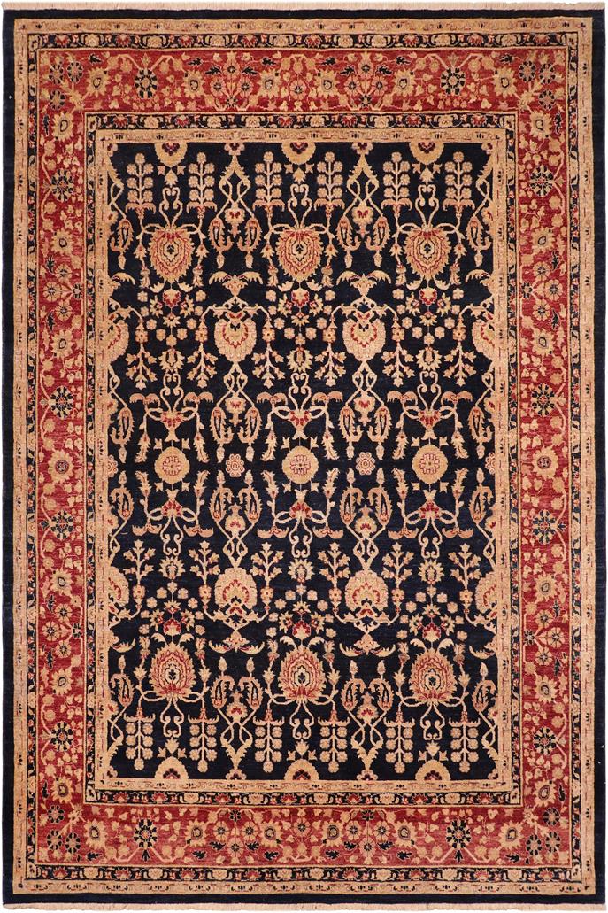 handmade Traditional Kafkaz Blue Red Hand Knotted RECTANGLE 100% WOOL area rug 8 x 10