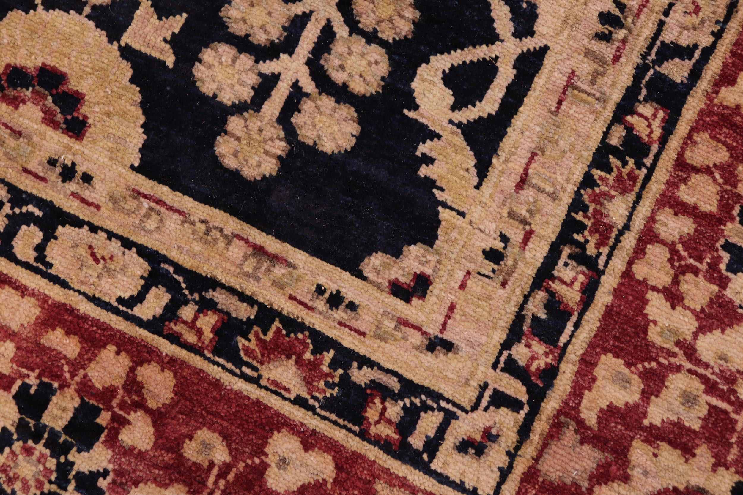 handmade Transitional Kafkaz Blue Red Hand Knotted RECTANGLE 100% WOOL area rug 8' x 10'