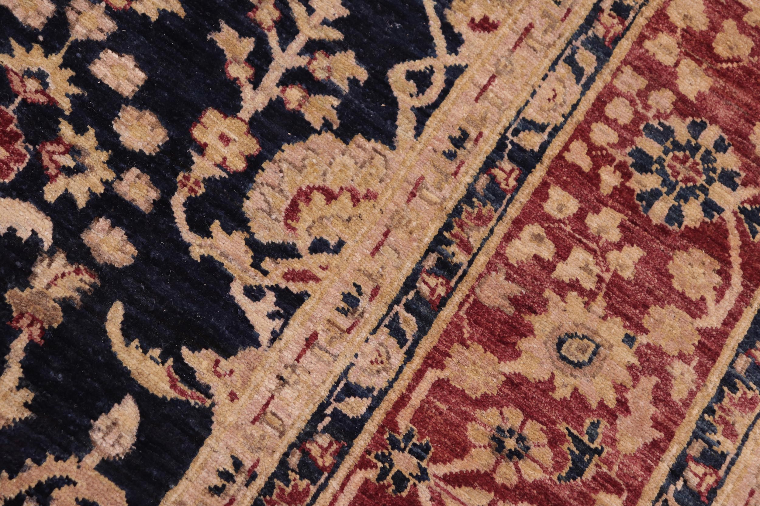 handmade Transitional Kafkaz Blue Red Hand Knotted RECTANGLE 100% WOOL area rug 8' x 10'