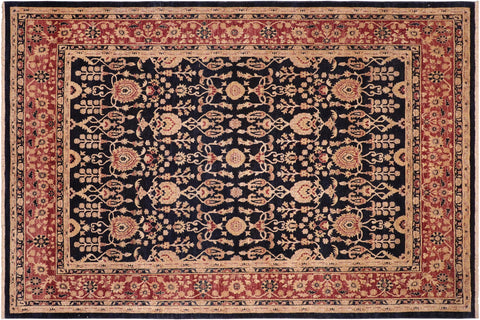 handmade Transitional Kafkaz Blue Red Hand Knotted RECTANGLE 100% WOOL area rug 8' x 10'