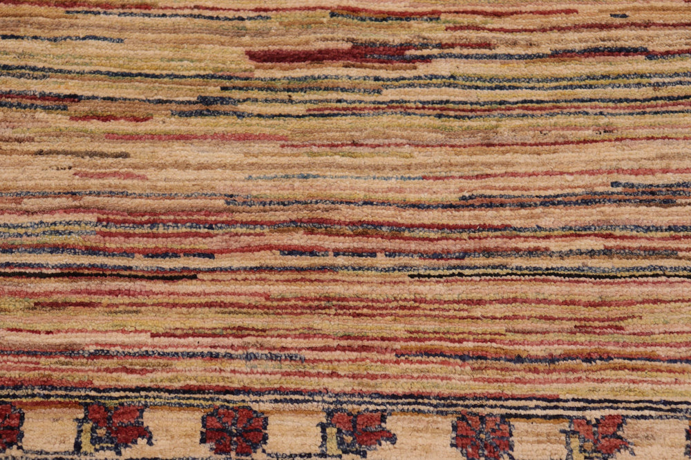 handmade Modern Gabbeh Beige Blue Hand Knotted RECTANGLE 100% WOOL area rug 9' x 10'