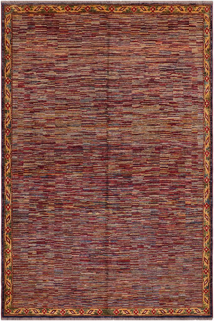 handmade Modern Gabbeh Blue Red Hand Knotted RECTANGLE 100% WOOL area rug 8  x 10 