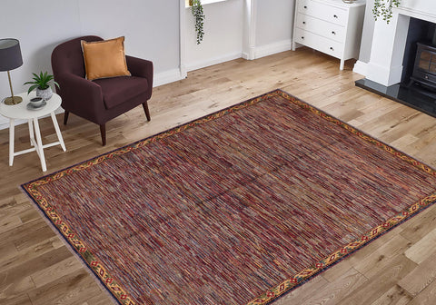 handmade Modern Gabbeh Blue Red Hand Knotted RECTANGLE 100% WOOL area rug 8' x 10'
