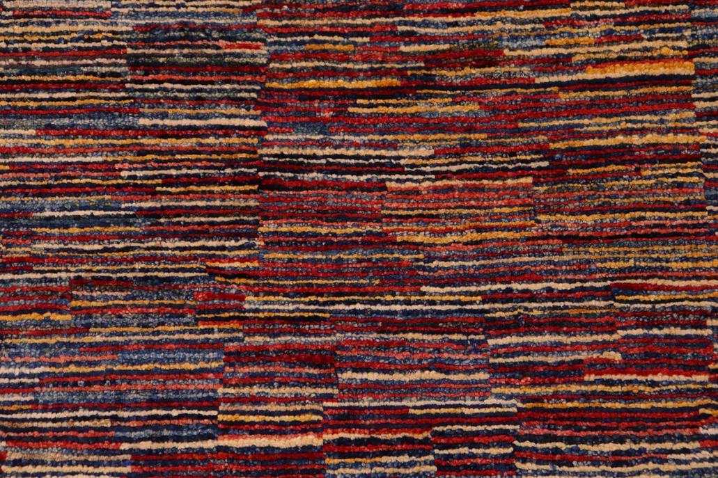 handmade Modern Gabbeh Blue Red Hand Knotted RECTANGLE 100% WOOL area rug 8  x 10 