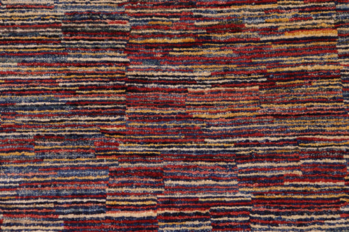 handmade Modern Gabbeh Blue Red Hand Knotted RECTANGLE 100% WOOL area rug 8' x 10'