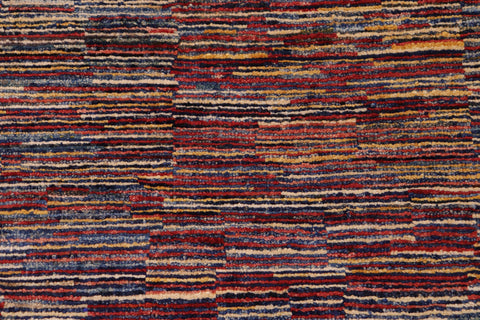 handmade Modern Gabbeh Blue Red Hand Knotted RECTANGLE 100% WOOL area rug 8' x 10'