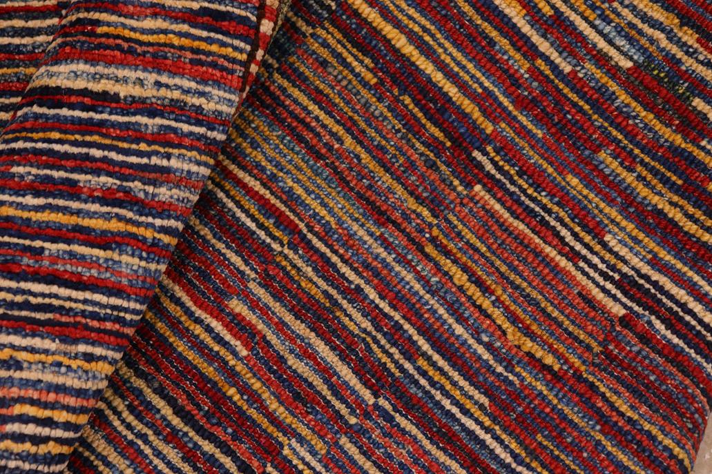 handmade Modern Gabbeh Blue Red Hand Knotted RECTANGLE 100% WOOL area rug 8  x 10 