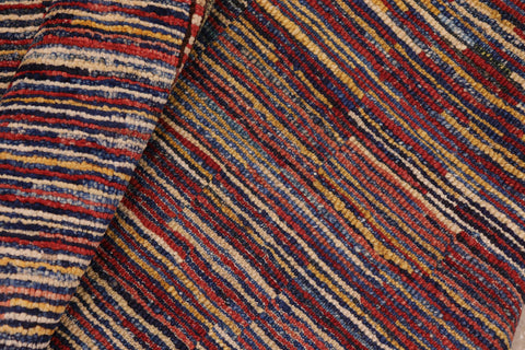 handmade Modern Gabbeh Blue Red Hand Knotted RECTANGLE 100% WOOL area rug 8' x 10'