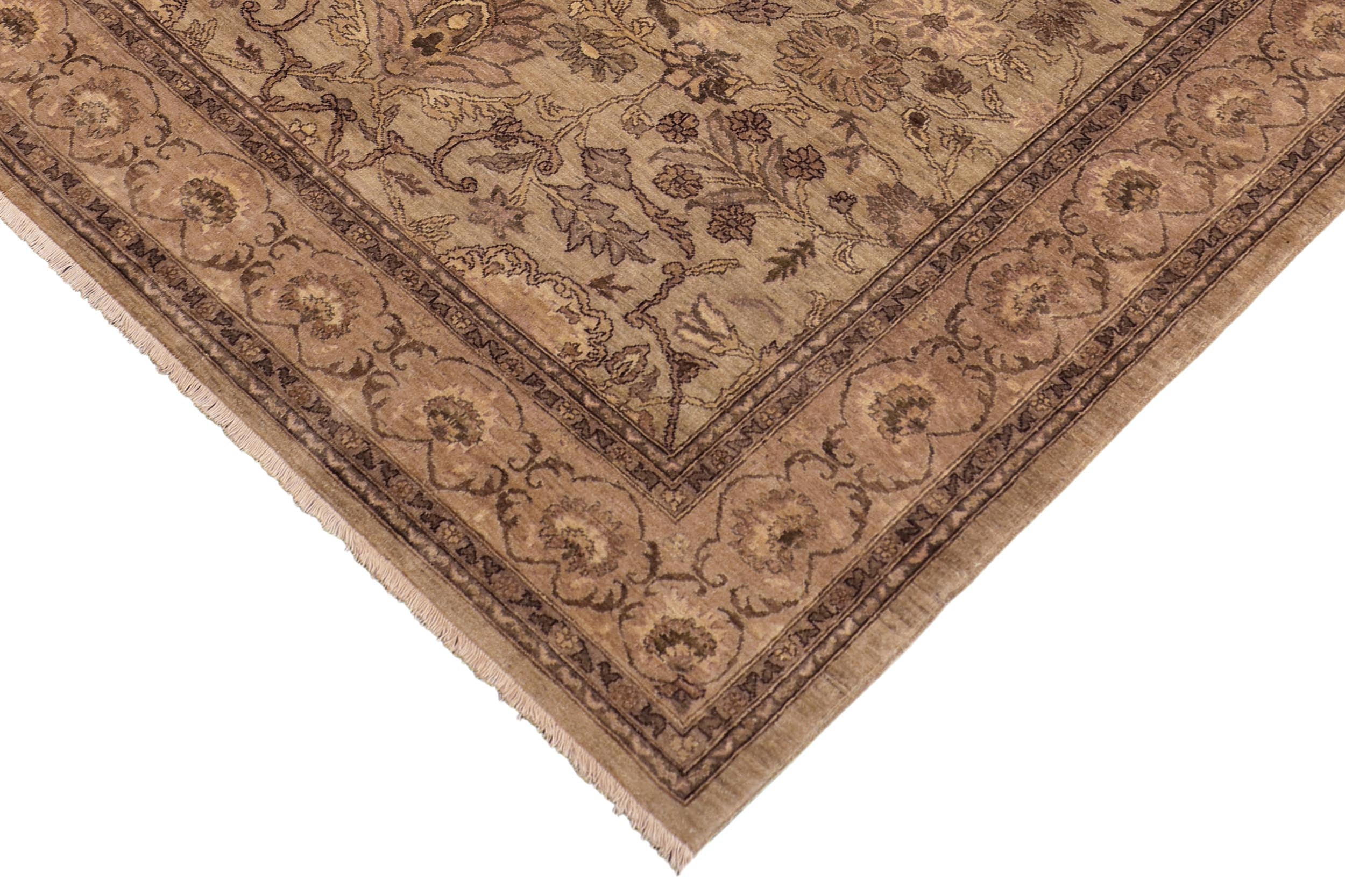 handmade Traditional Kafkaz Lt. Green Brown Hand Knotted RECTANGLE 100% WOOL area rug 8x10