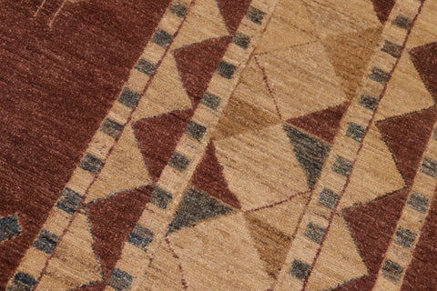 handmade Modern Gabbeh Brown Beige Hand Knotted RECTANGLE 100% WOOL area rug 8' x 10'