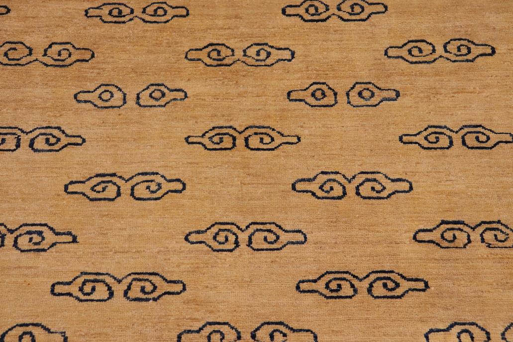 handmade Modern Gabbeh Tan Blue Hand Knotted RECTANGLE 100% WOOL area rug 8 x 9