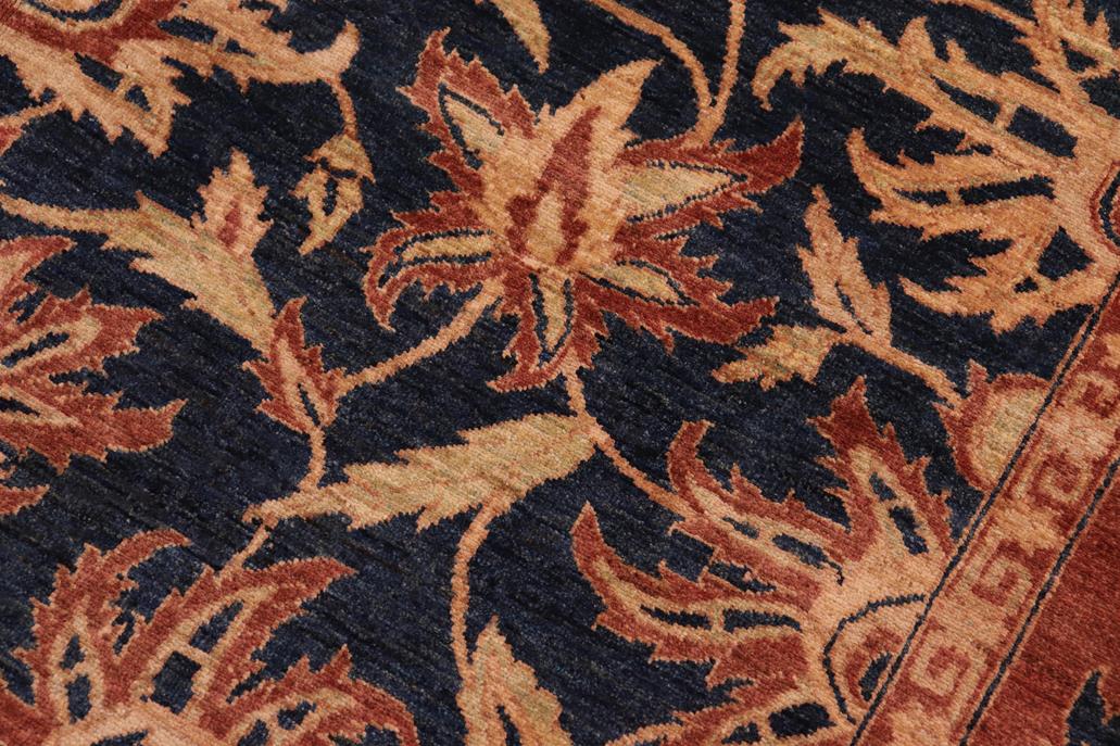 handmade Traditional Kafkaz Blue Rust Hand Knotted RECTANGLE 100% WOOL area rug 8 x 10