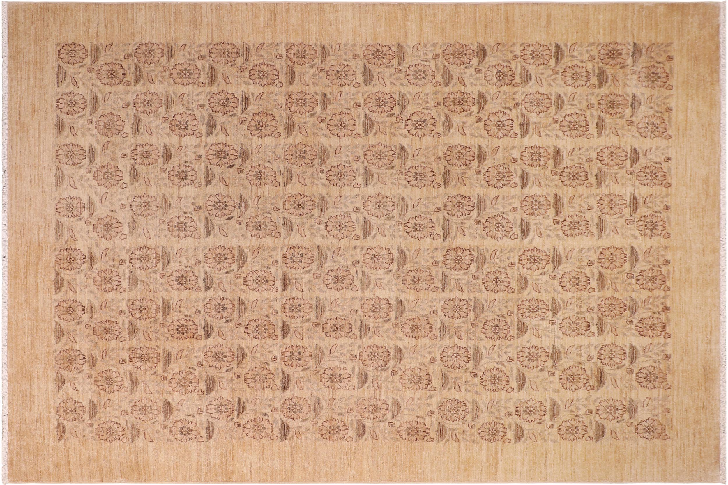 handmade Modern Kafkaz Lt. Tan Gold Hand Knotted RECTANGLE 100% WOOL area rug 8' x 10'