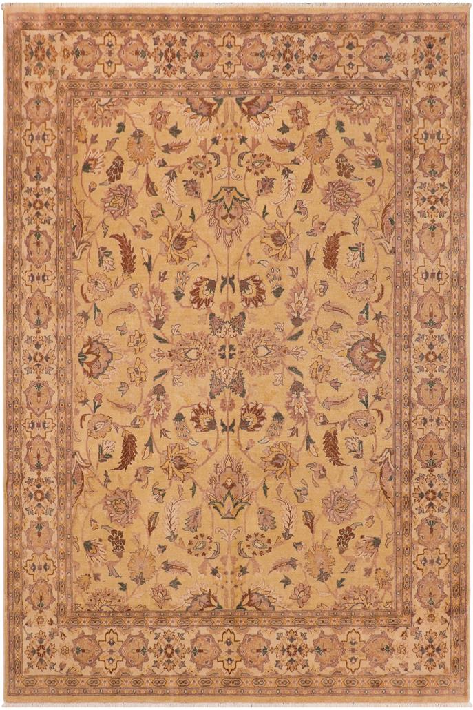 handmade Traditional Kafkaz Tan Beige Hand Knotted RECTANGLE 100% WOOL area rug 8 x 10