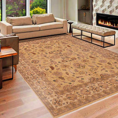 handmade Traditional Kafkaz Tan Beige Hand Knotted RECTANGLE 100% WOOL area rug 8 x 10