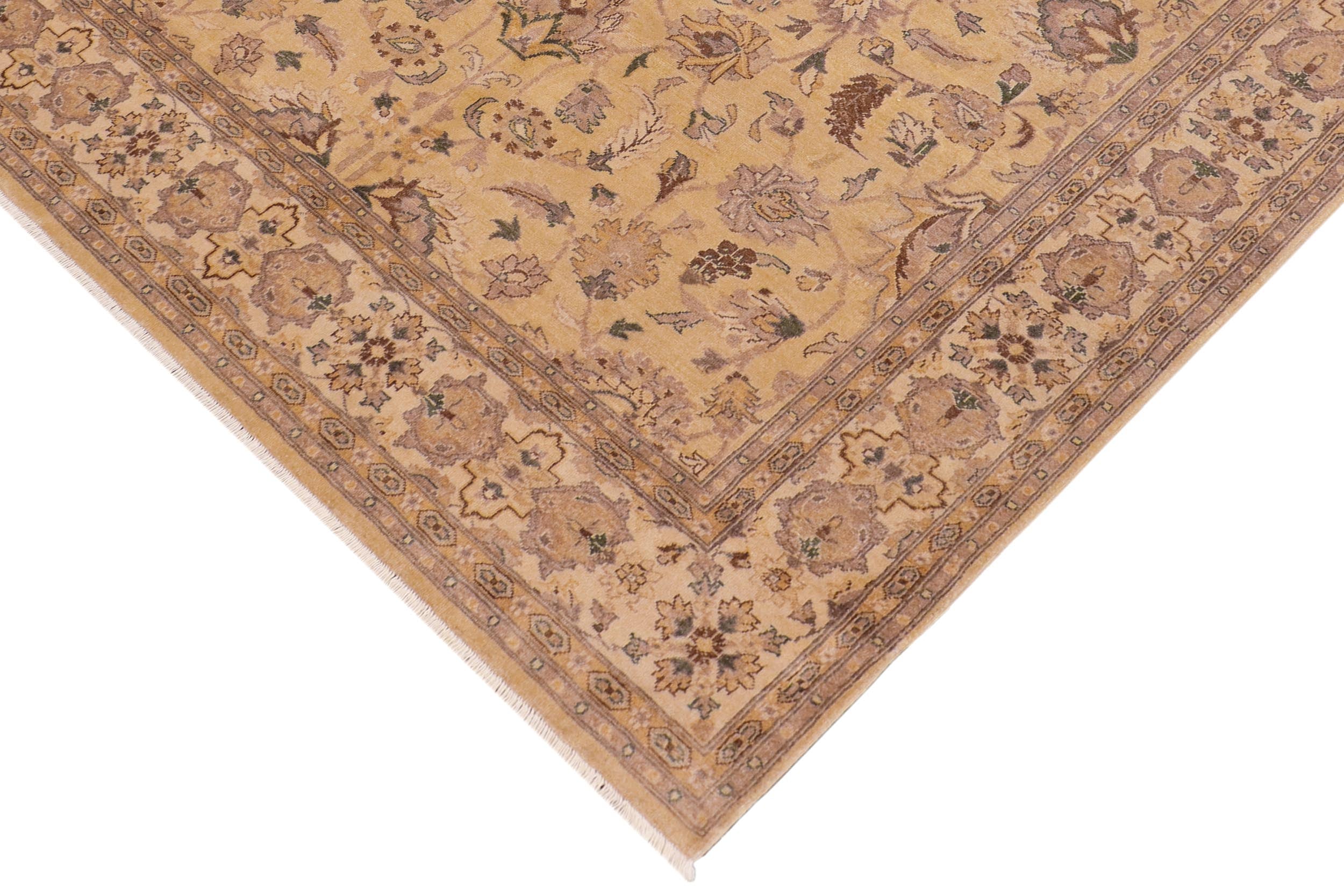 handmade Traditional Kafkaz Tan Beige Hand Knotted RECTANGLE 100% WOOL area rug 8x10