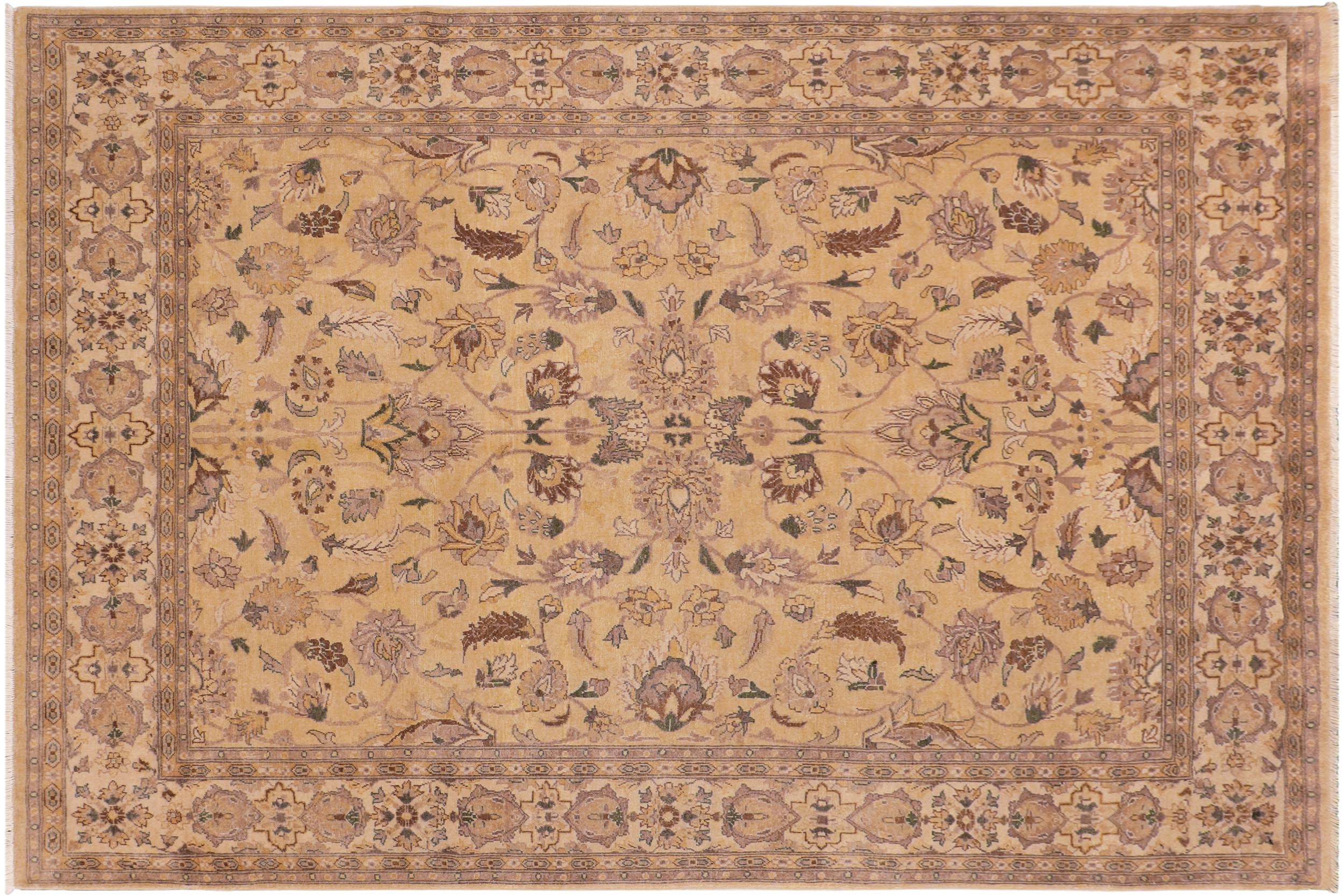 handmade Traditional Kafkaz Tan Beige Hand Knotted RECTANGLE 100% WOOL area rug 8x10