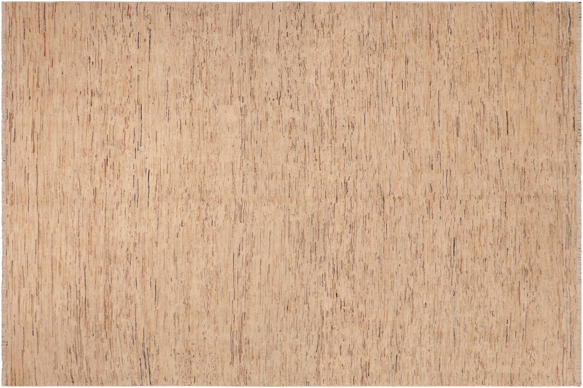 8x10 hand knotted modern Gabbeh wool rug in beige and blue - Contemporary Gabbeh Robbie