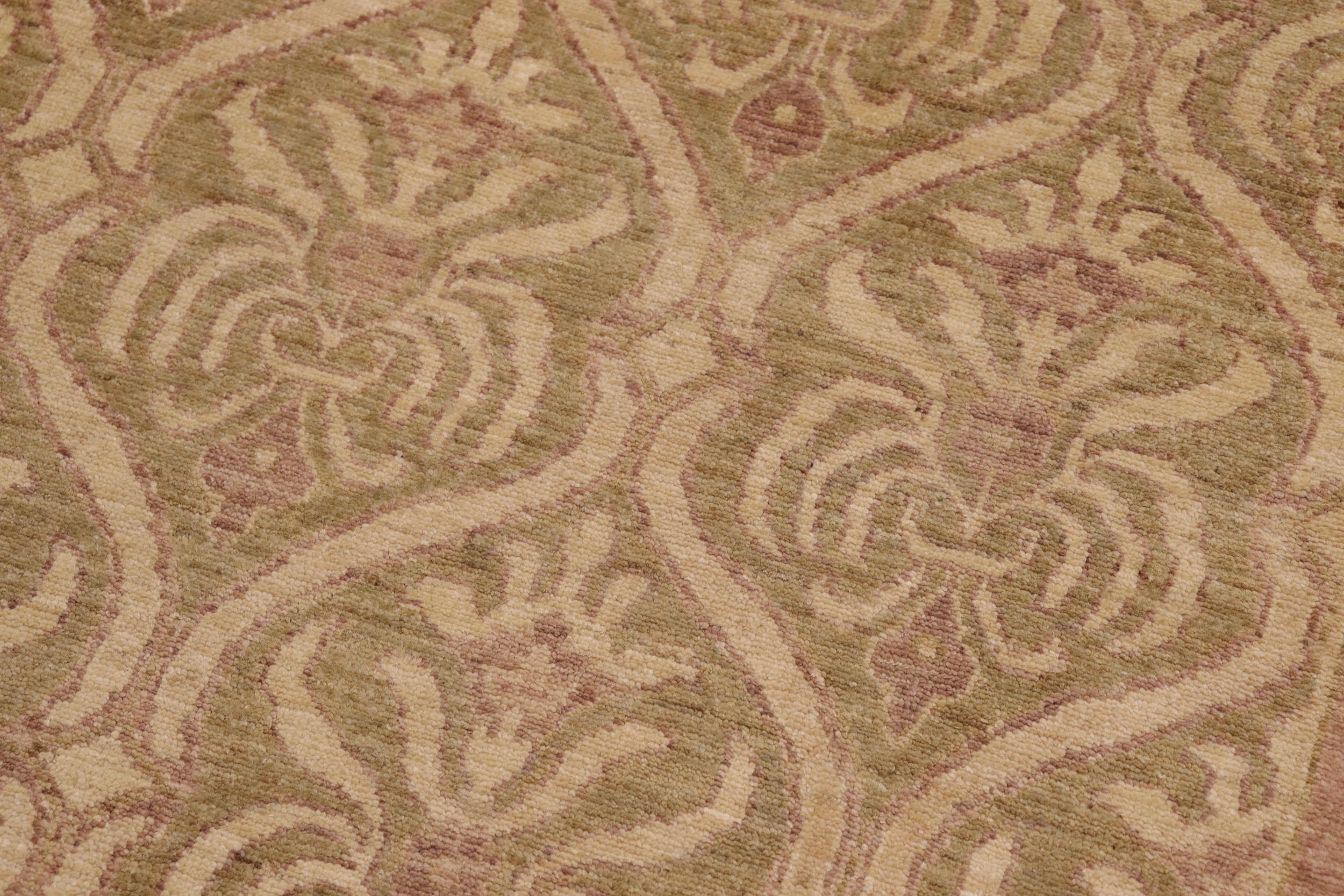 handmade Transitional Kafkaz Lt. Green Lt. Brown Hand Knotted RECTANGLE 100% WOOL area rug 8' x 10'
