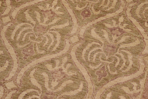 handmade Transitional Kafkaz Lt. Green Lt. Brown Hand Knotted RECTANGLE 100% WOOL area rug 8' x 10'