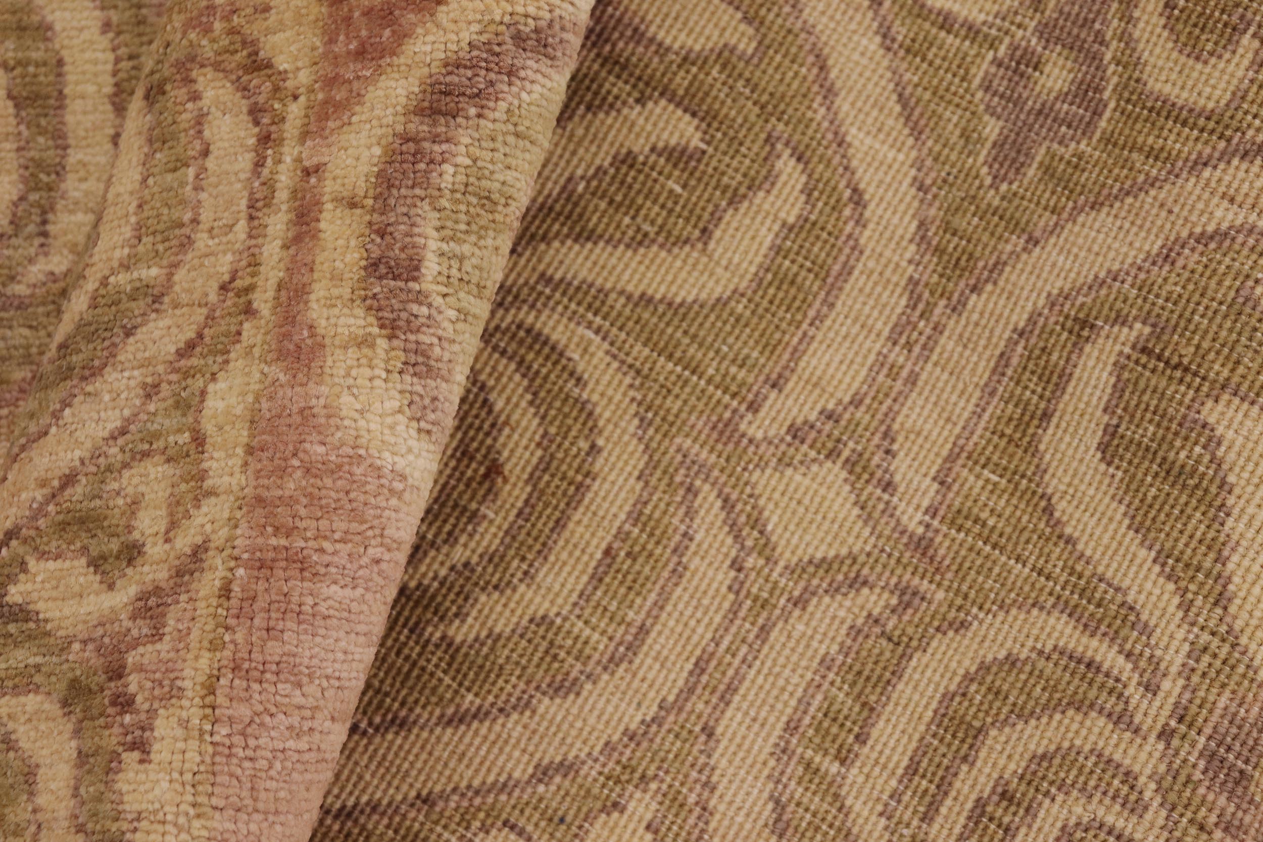handmade Transitional Kafkaz Lt. Green Lt. Brown Hand Knotted RECTANGLE 100% WOOL area rug 8' x 10'