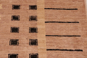 handmade Modern Kafkaz Nude Black Hand Knotted RECTANGLE 100% WOOL area rug 8' x 9'