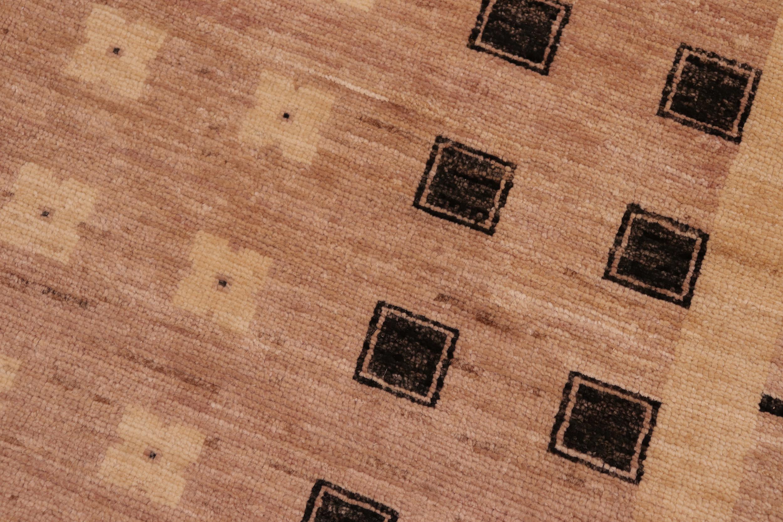 handmade Modern Kafkaz Nude Black Hand Knotted RECTANGLE 100% WOOL area rug 8' x 9'