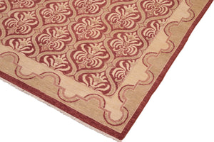 handmade Transitional Kafkaz Red Beige Hand Knotted RECTANGLE 100% WOOL area rug 8' x 10'