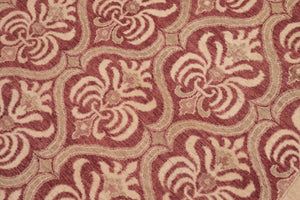 handmade Transitional Kafkaz Red Beige Hand Knotted RECTANGLE 100% WOOL area rug 8' x 10'