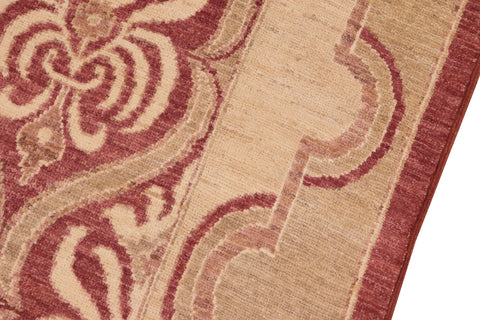 handmade Transitional Kafkaz Red Beige Hand Knotted RECTANGLE 100% WOOL area rug 8' x 10'