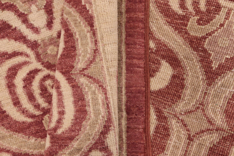 handmade Transitional Kafkaz Red Beige Hand Knotted RECTANGLE 100% WOOL area rug 8' x 10'