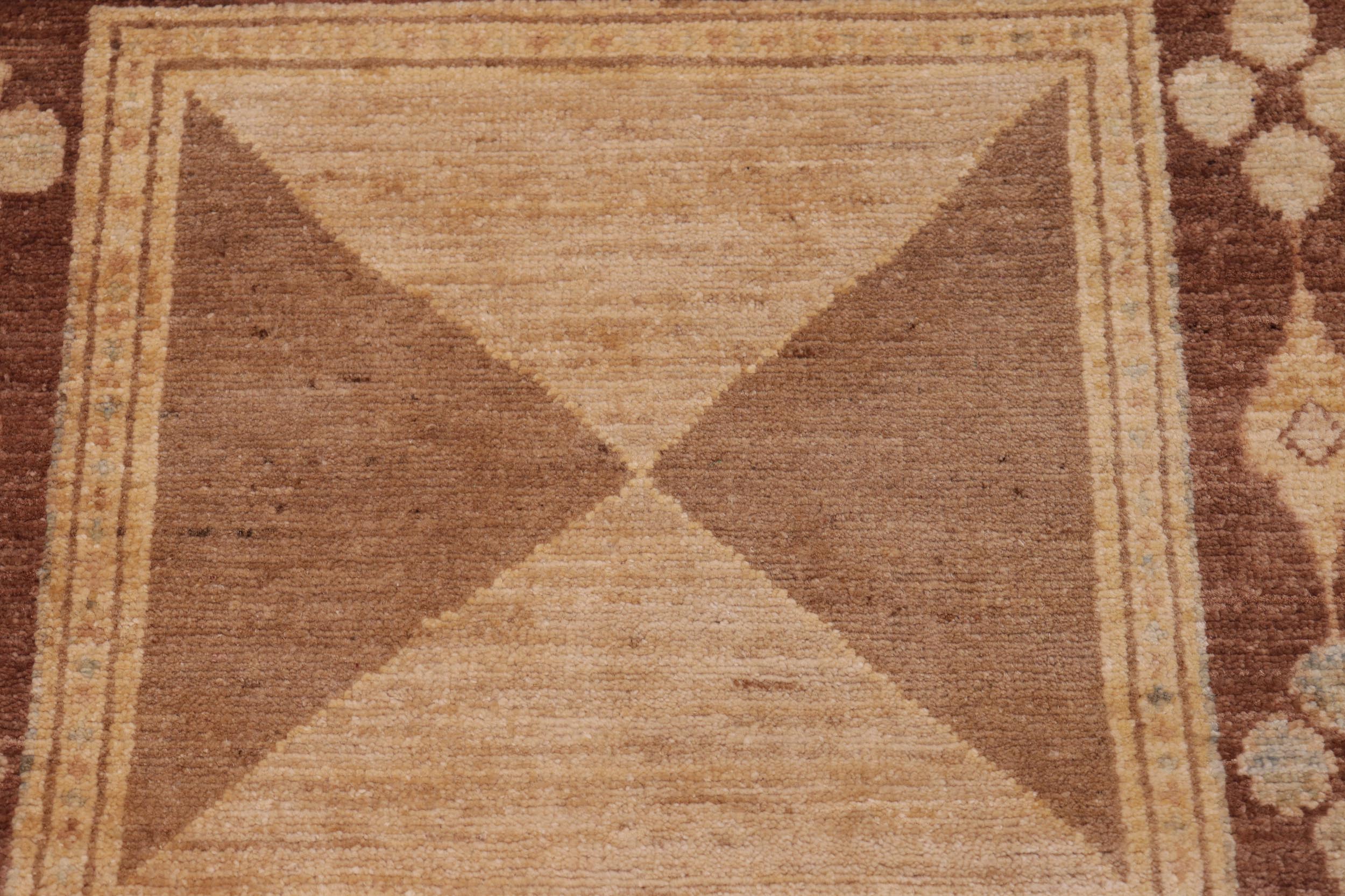 handmade Modern Kafkaz Brown Tan Hand Knotted RECTANGLE 100% WOOL area rug 8' x 10'