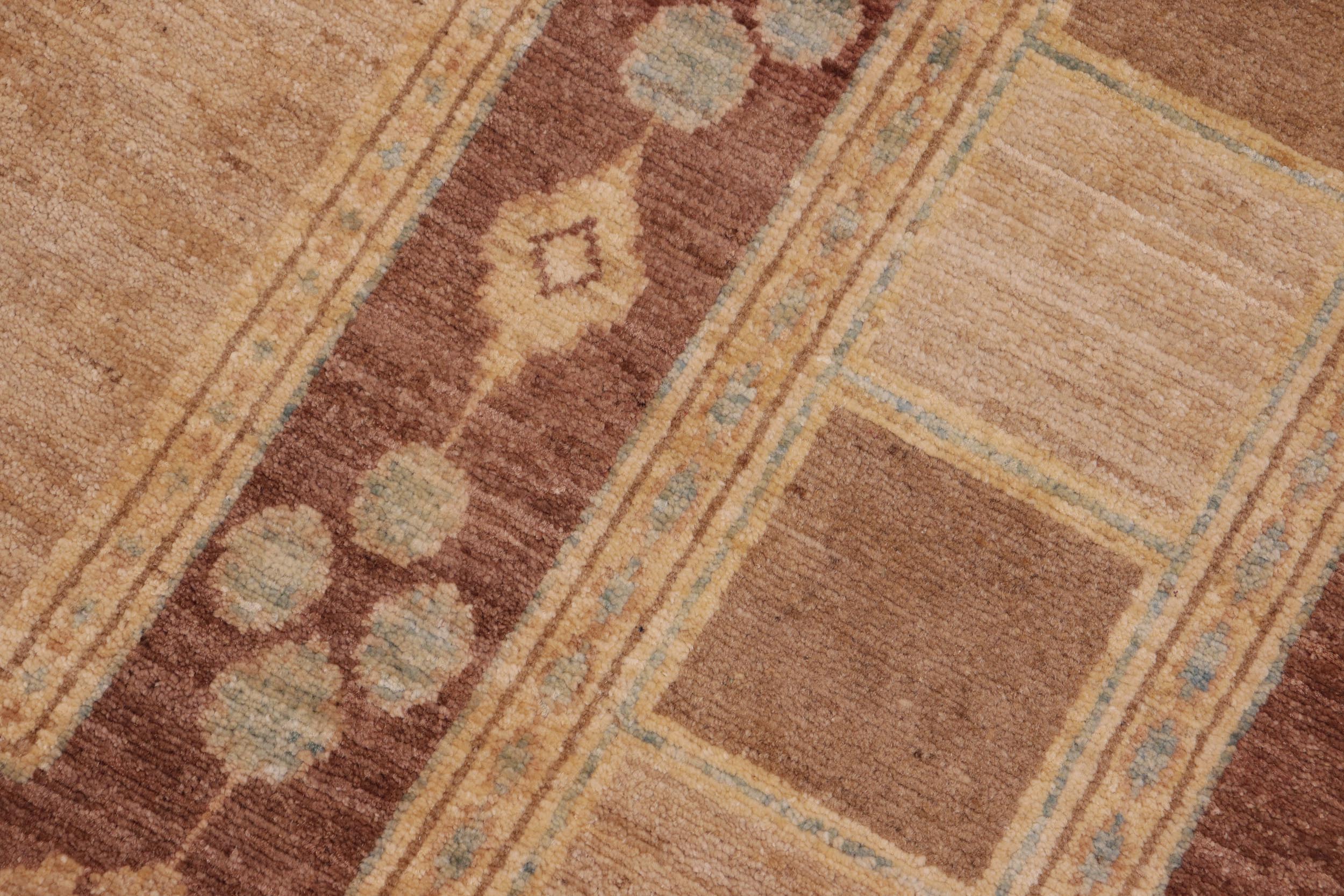 handmade Modern Kafkaz Brown Tan Hand Knotted RECTANGLE 100% WOOL area rug 8' x 10'