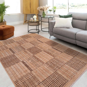 handmade Modern Gabbeh Tan Brown Hand Knotted RECTANGLE 100% WOOL area rug 8' x 10'
