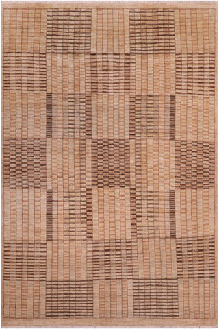 Modern Gabbeh Marybell Tan/Brown Wool Rug - 7'8'' x 9'8''