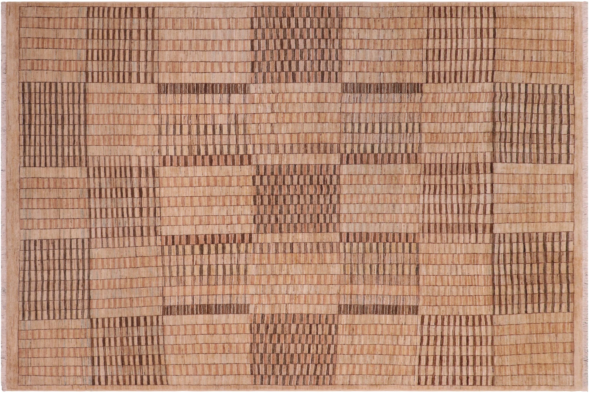 handmade Modern Gabbeh Tan Brown Hand Knotted RECTANGLE 100% WOOL area rug 8' x 10'