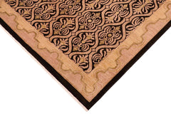 handmade Transitional Kafkaz Black Tan Hand Knotted RECTANGLE 100% WOOL area rug 8 x 10