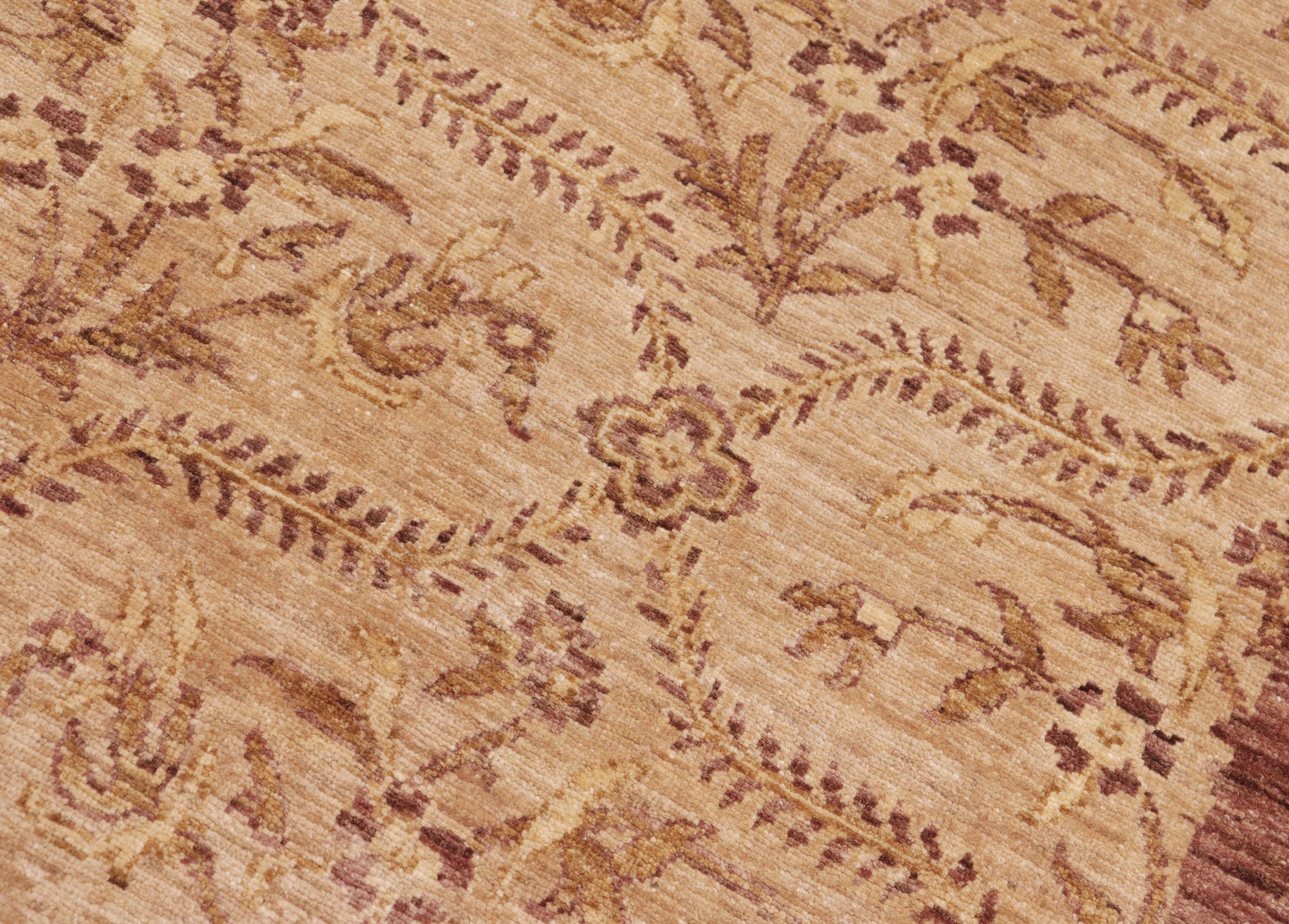 handmade Modern Kafkaz Tan Lt. Gold Hand Knotted RECTANGLE 100% WOOL area rug 8' x 10'