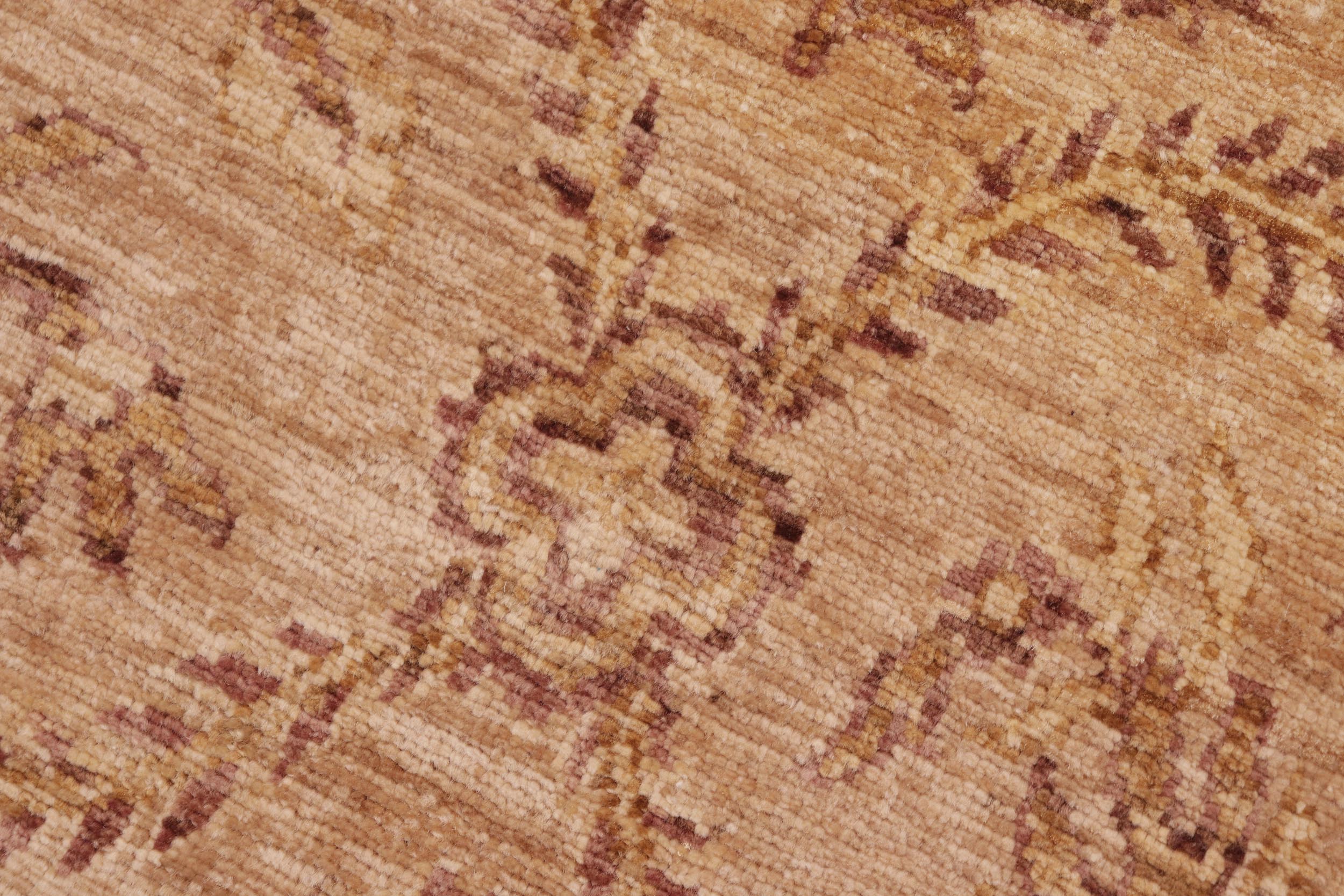 handmade Modern Kafkaz Tan Lt. Gold Hand Knotted RECTANGLE 100% WOOL area rug 8' x 10'