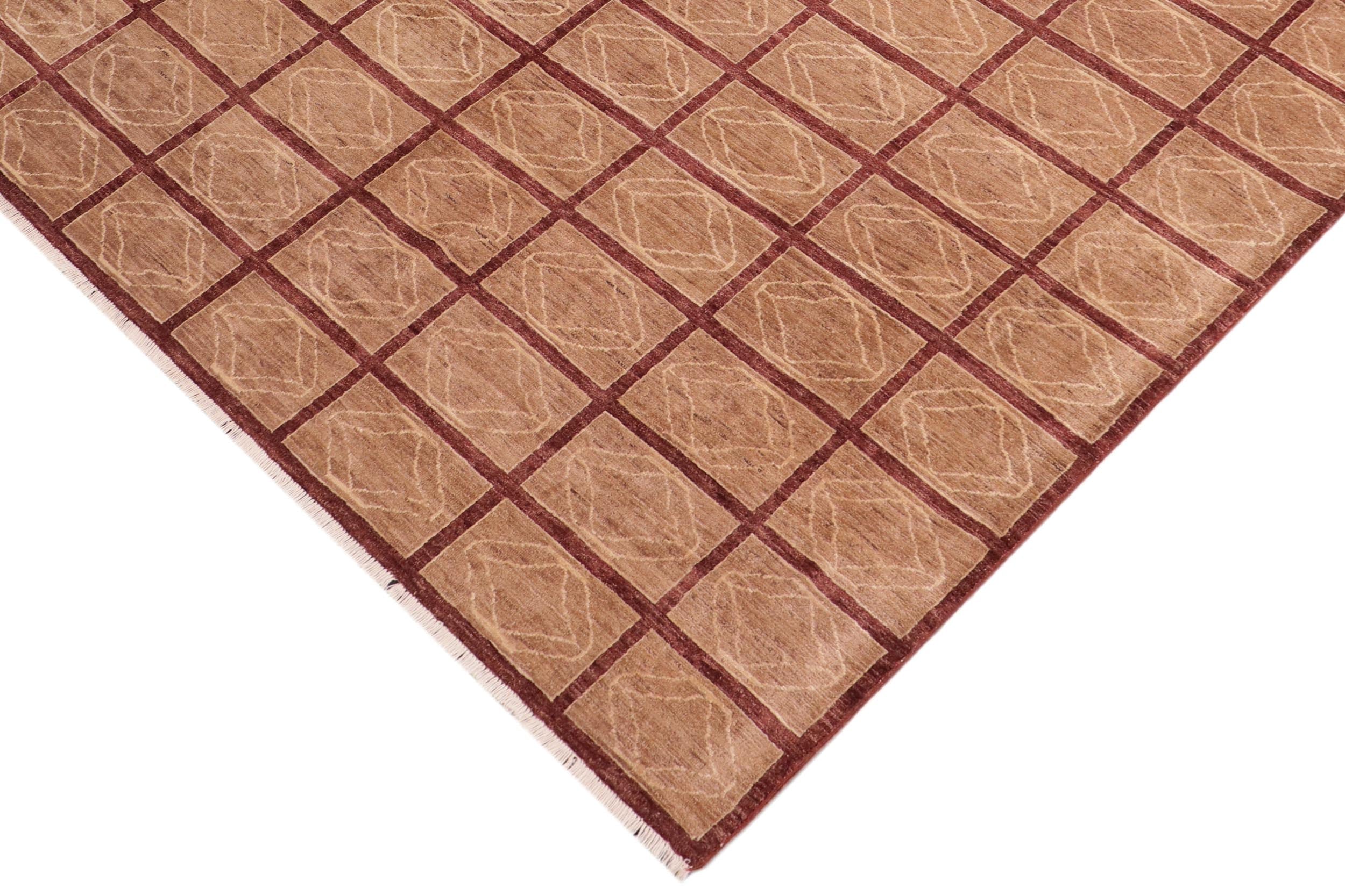 handmade Modern Gabbeh Tan Nude Hand Knotted RECTANGLE 100% WOOL area rug 8' x 9'