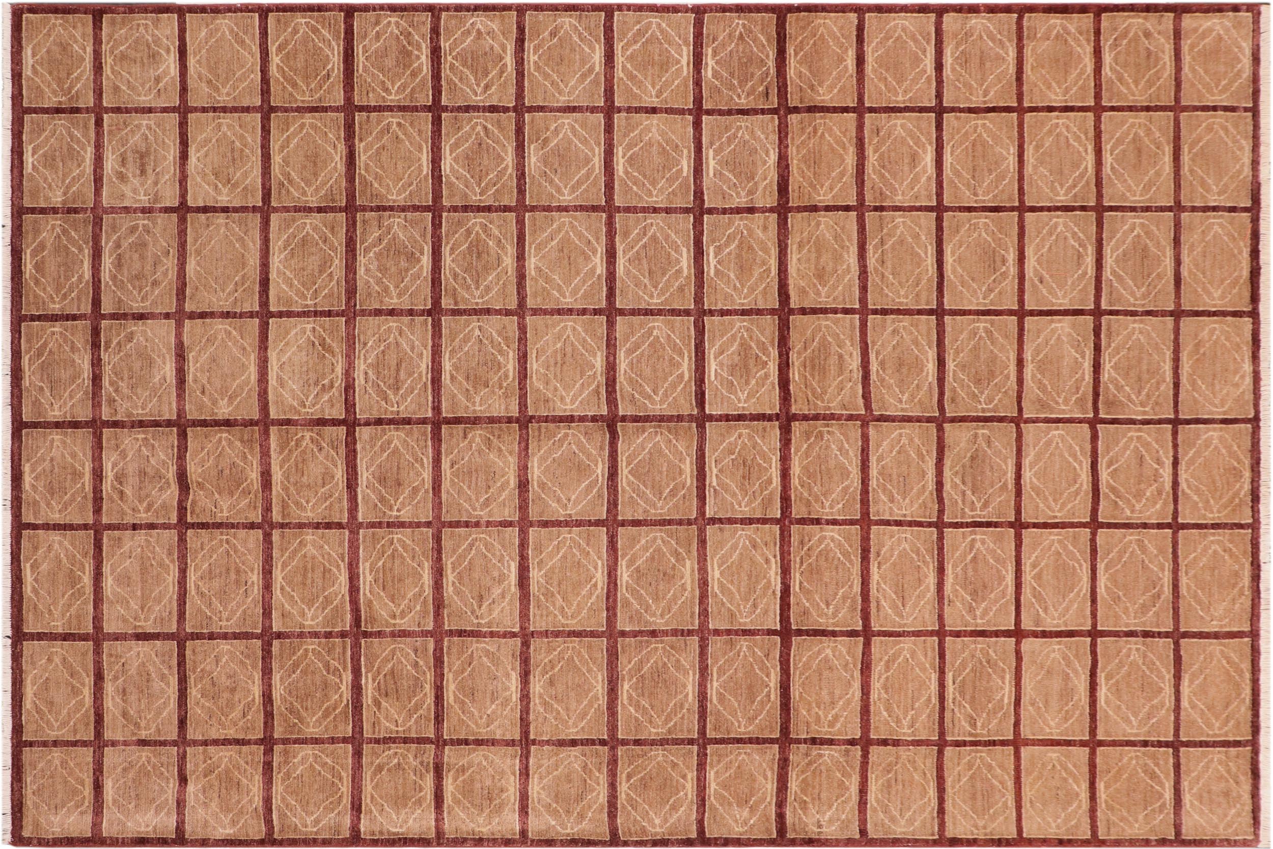 handmade Modern Gabbeh Tan Nude Hand Knotted RECTANGLE 100% WOOL area rug 8' x 9'
