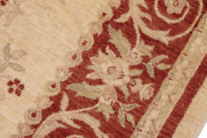 handmade Transitional Kafkaz Beige Rust Hand Knotted RECTANGLE 100% WOOL area rug 8' x 10'