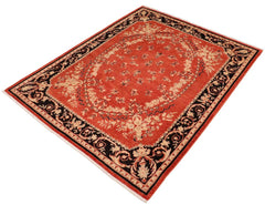 handmade Traditional Kafkaz Rust Black Hand Knotted RECTANGLE 100% WOOL area rug 8 x 10