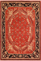 handmade Traditional Kafkaz Rust Black Hand Knotted RECTANGLE 100% WOOL area rug 8 x 10